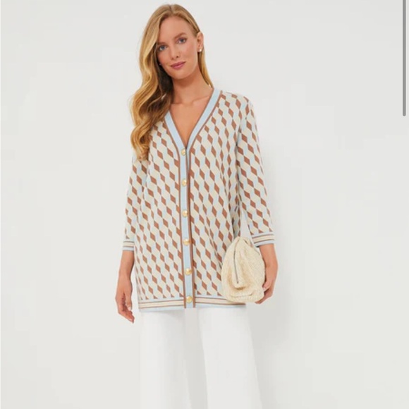 Tuckernuck Ocean Spray Knit Geo Liv Cardigan - Picture 2 of 8